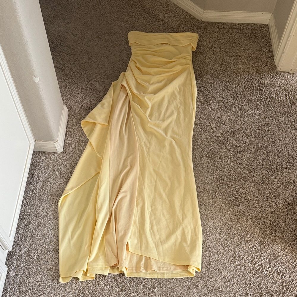 Babyboo Butter Yellow Strapless Dress